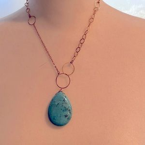 Jennifer Tuton Turquoise Drop Necklace